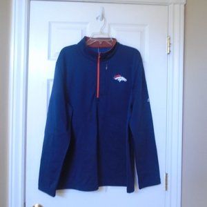 Vintage Denver Broncos NFL Mens XL Blue Quarter Zip Pullover jacket XL